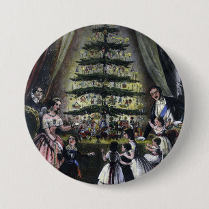 Königin Victorias Weihnachtsbaum Button