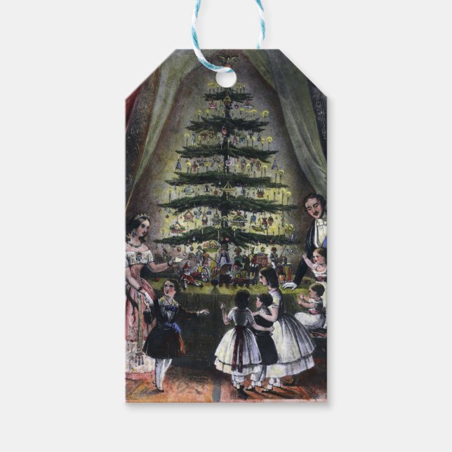 Königin Victorias Weihnachtsbaum Geschenkanhänger (Vorderseite)