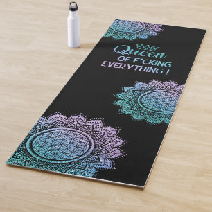 Königin von allem Scheiß teal glitzer-mandala Yogamatte