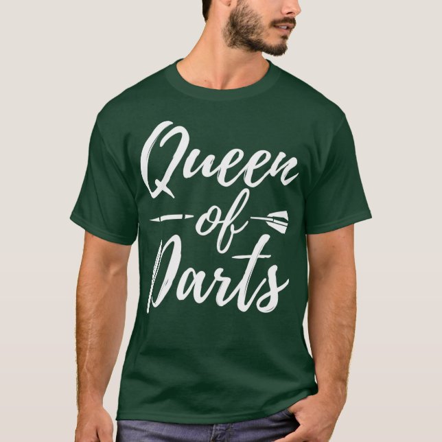 Königin von Darts Funny Dart Turnierliga Team T-Shirt (Vorderseite)