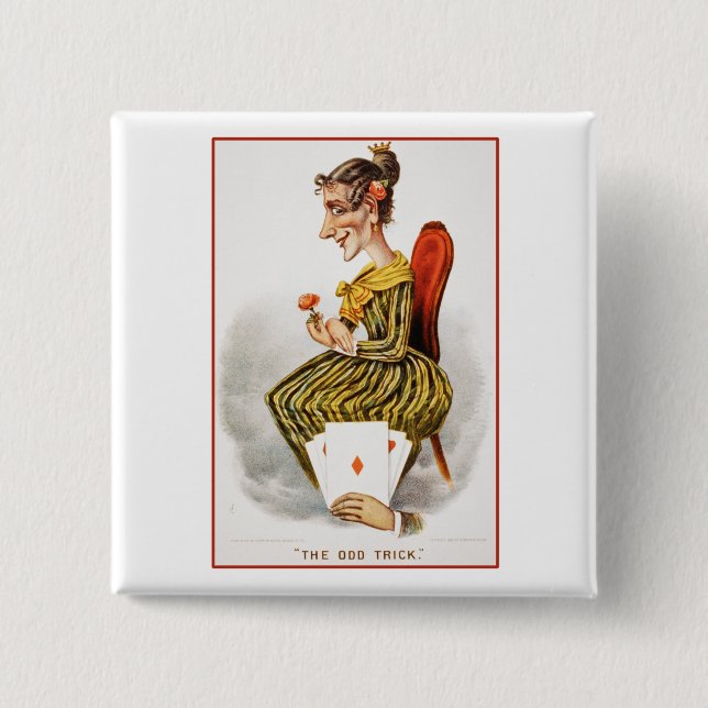 Königin von Diamanten Button (Vorderseite)