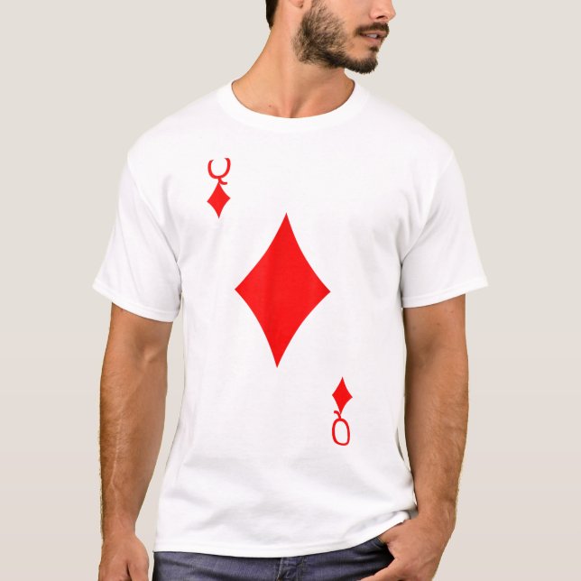 Königin von Diamanten, Kartendecke Halloween T-Shirt (Vorderseite)