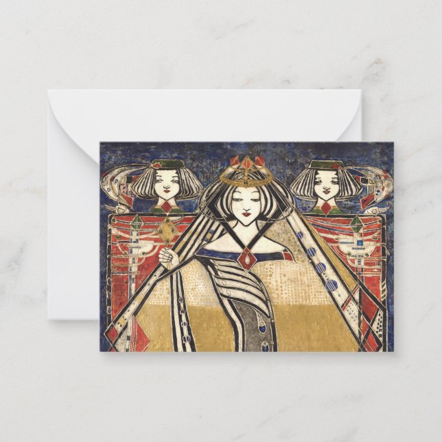 Königin von Diamonds von Margaret Macdonald Mackin Mitteilungskarte (Vorderseite)