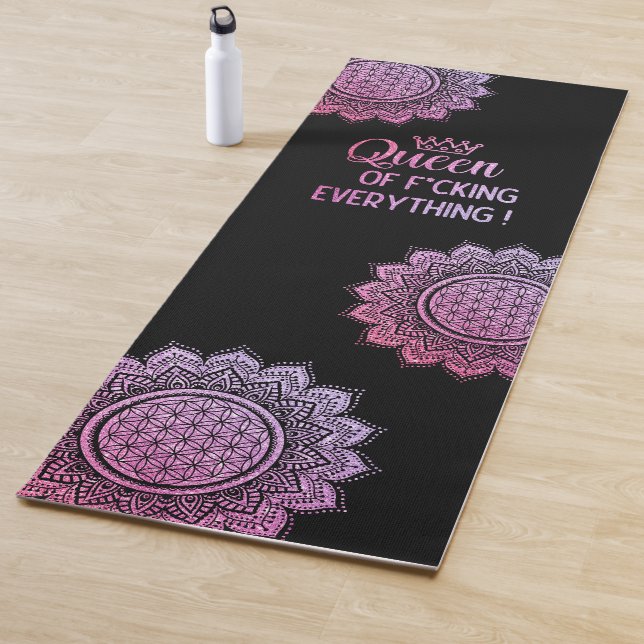 Königin von f*cking alles pink Glitzer mandala Yogamatte (Beispiel)
