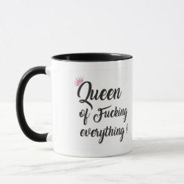 Königin von f*cking alles ! Schwarz/Rosa Tasse