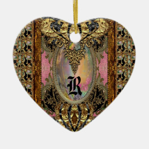 Königin von Frankreich Elegant Monogram Keramikornament
