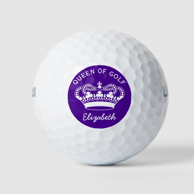 Königin von Golf Monogram Lila Golfbälle (Vorderseite)