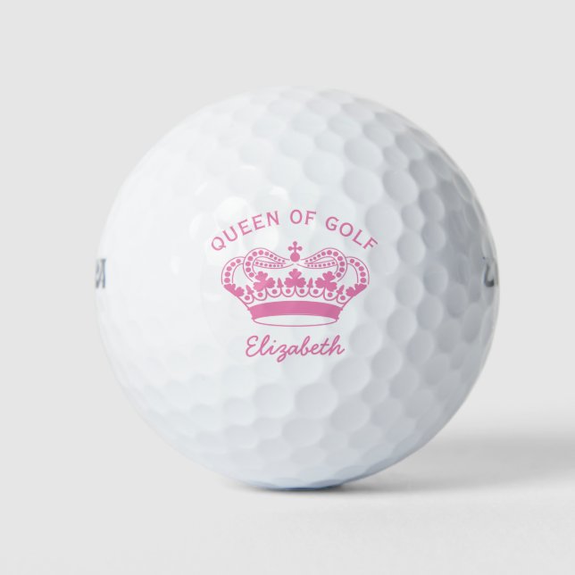 Königin von Golf Pink Monogram Golf Balls Golfball (Vorderseite)