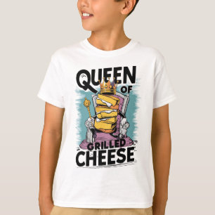 Königin von Grillkäse Funny Food Illustration T-Shirt