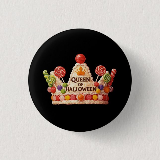 Königin von Halloween Candy Cake Button (Vorderseite)
