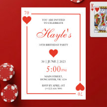 Königin von Herz Casino Spielkarten 70. Geburtstag