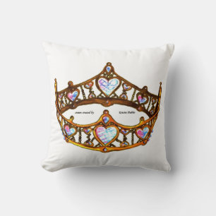Königin von Herzen Gold Krone Tiara weiß Kissen