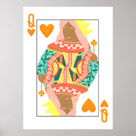 Königin von Herzen Modernes Kartenspiel Kunst, Dic Poster