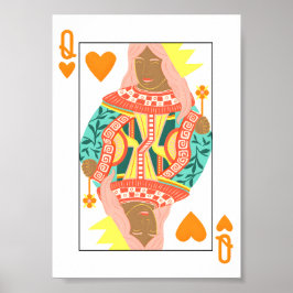 Königin von Herzen Modernes Kartenspiel Kunst, Dic Poster