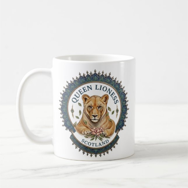 Königinnen Löwin. Schottland Kaffeetasse (Links)