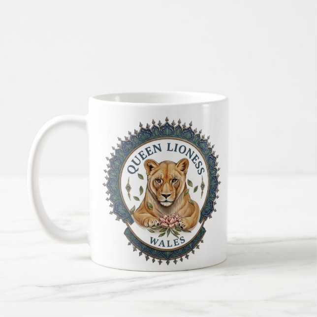 Königinnen Löwin. Wales Kaffeetasse (Links)