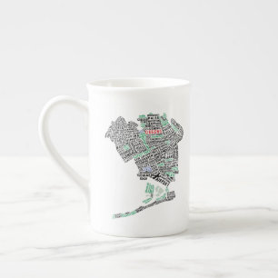 Königinnen, NYC Typografie-Karten-Kunst-Tasse Prozellantasse
