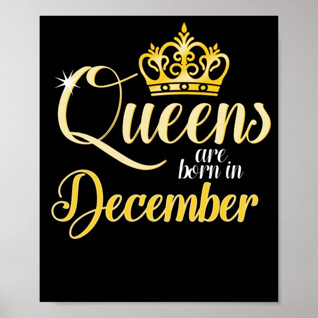 Königinnen sind Geboren im Dezember Frauen Mädchen Poster (Vorne)