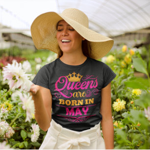 Königinnen sind Geboren im Mai Imitate Glitzer Geb T-Shirt