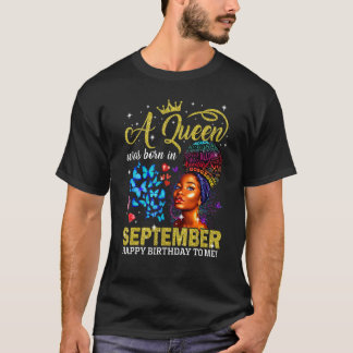 Königinnen sind Geboren im September Black Girl Bi T-Shirt
