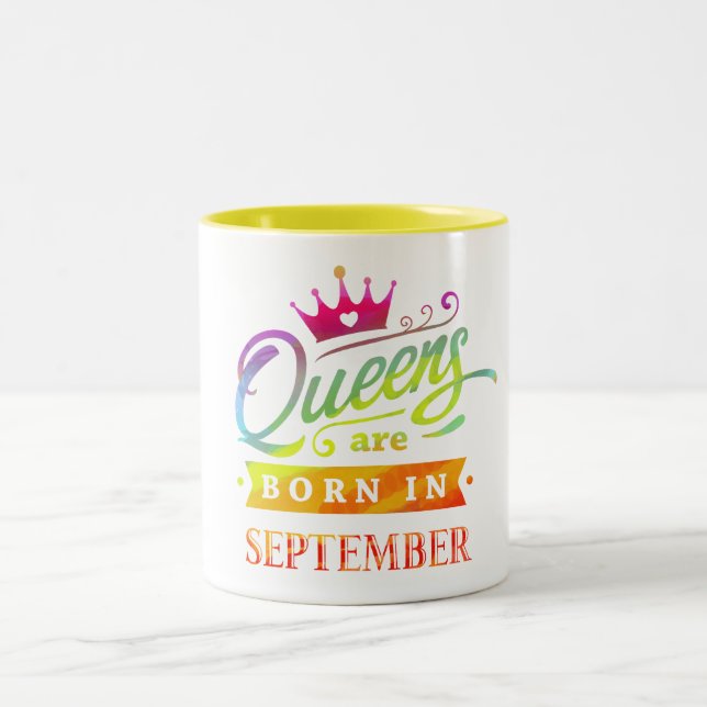Königinnen sind geborenes im September Zweifarbige Tasse (Mittel)