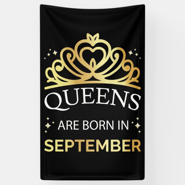 Königinnen sind im September I Geboren Banner (Vertikal)