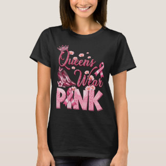 Königinnen tragen rosa Brustkrebs Monat T-Shirt