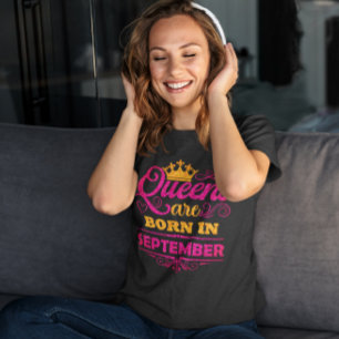 Königinnen werden im September Faux Glitter Geburt T-Shirt