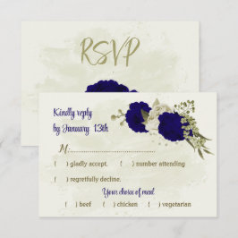 Königlich-beige Blume botanische Hochzeit RSVP Karte