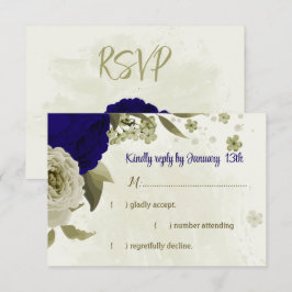 Königlich-beige Blume botanische Hochzeit RSVP Karte