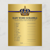 Königlich Blau Gold Prinz Baby Shower Spiele