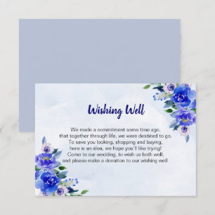 Königlich Blaue Aquarell-Blumen-Hochzeitsgeschenk- Einladung