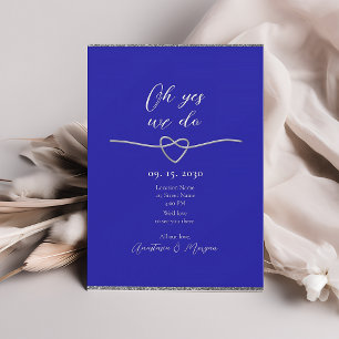 Königlich blaue elegante Hochzeitsempfangs-Einladu Einladung