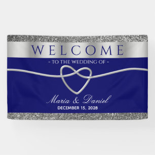 Königlich Blaue Hochzeitsbegrüßung Banner