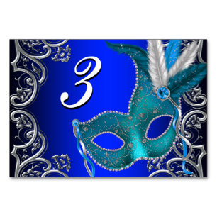 Königlich blaue Maskenparty Tischnummer