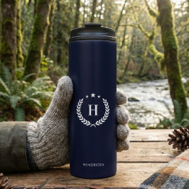 Königlich Blaue Monogramm-Moderne Minimalistische Thermosbecher