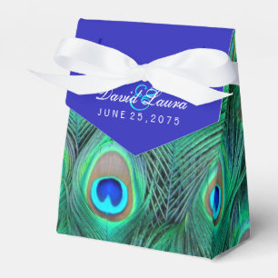 Königlich Blaue Pfauenhochzeit Geschenkschachtel