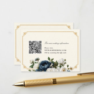 Königlich Blaue Pfingstrosen-Hochzeit mit goldenem Begleitkarte