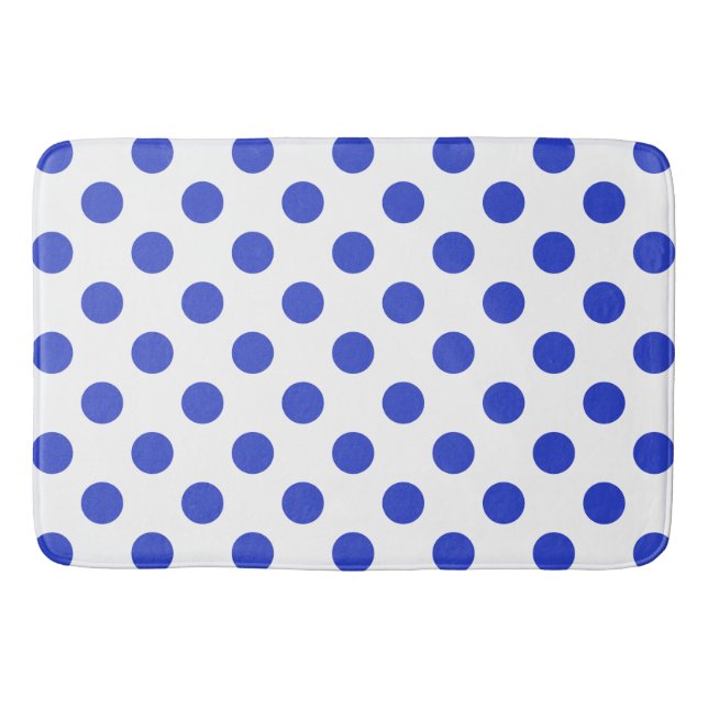Königlich blaue Polka-Punkte Badematte (Vorderseite)