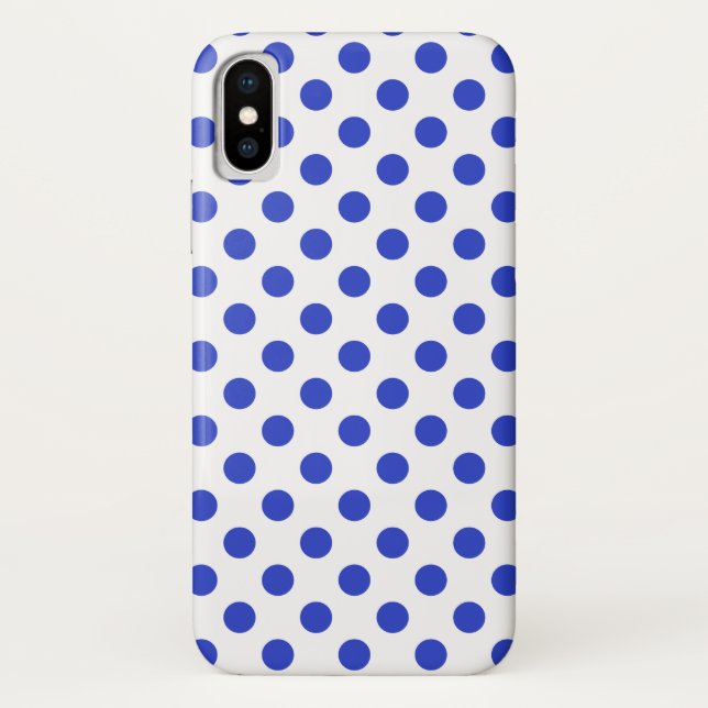 Königlich blaue Polka-Punkte Case-Mate iPhone Hülle (Rückseite)