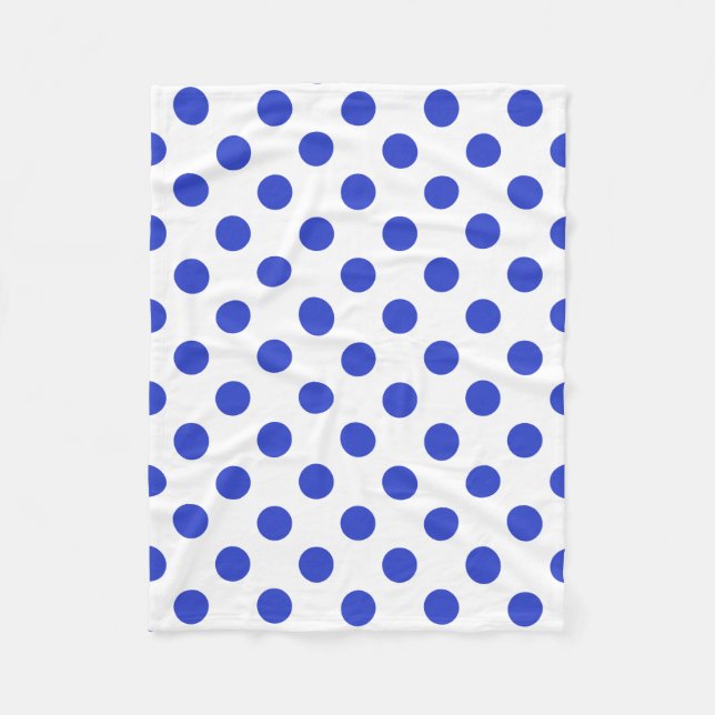 Königlich blaue Polka-Punkte Fleecedecke (Vorderseite)