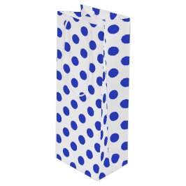 Königlich blaue Polka-Punkte Geschenktüte Für Weinflaschen