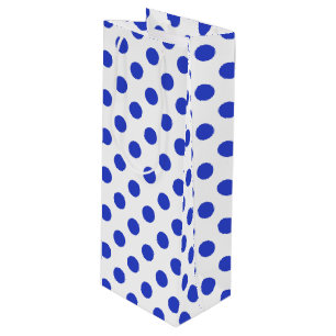 Königlich blaue Polka-Punkte Geschenktüte Für Weinflaschen