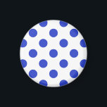 Königlich blaue Polka-Punkte Magnet<br><div class="desc">Royal Blue Polka Punkte auf weißem Hintergrund</div>