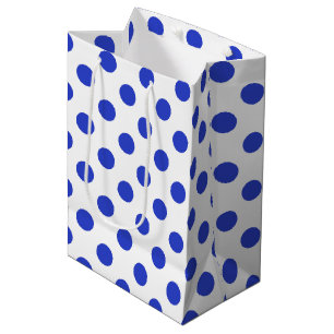 Königlich blaue Polka-Punkte Mittlere Geschenktüte