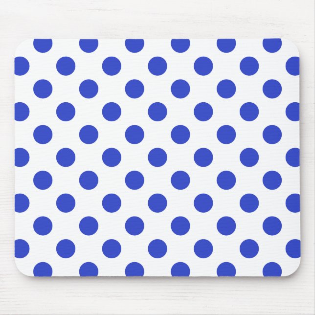 Königlich blaue Polka-Punkte Mousepad (Vorne)