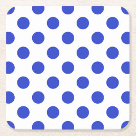 Königlich blaue Polka-Punkte Rechteckiger Pappuntersetzer
