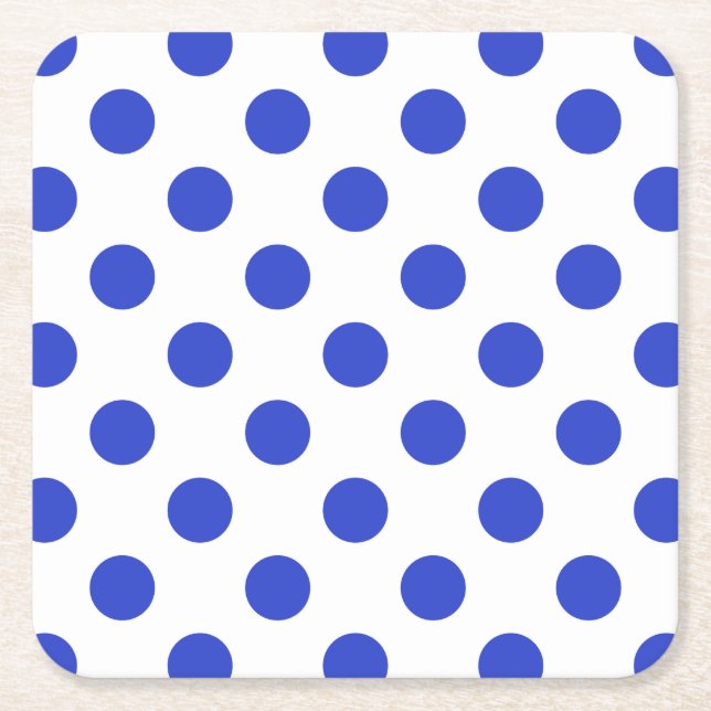 Königlich blaue Polka-Punkte Rechteckiger Pappuntersetzer (Vorderseite)