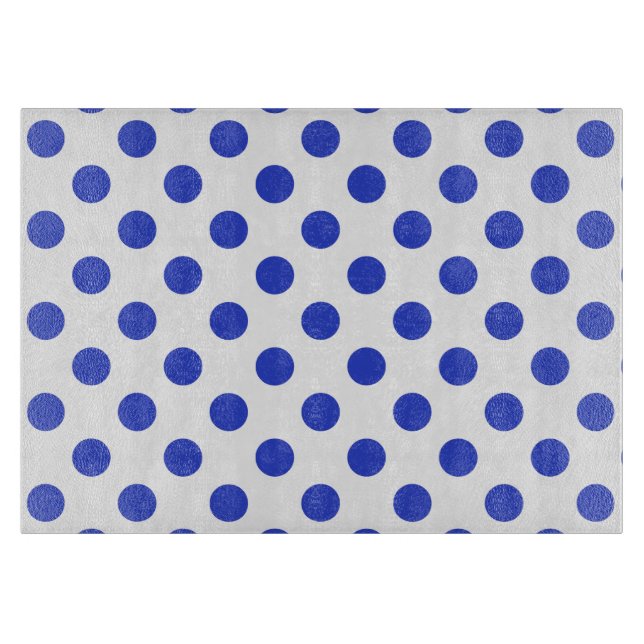 Königlich blaue Polka-Punkte Schneidebrett (Vorderseite)