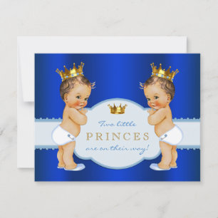 Königlich blaue Prinz-Zwilling Jungen-Baby-Party Einladung